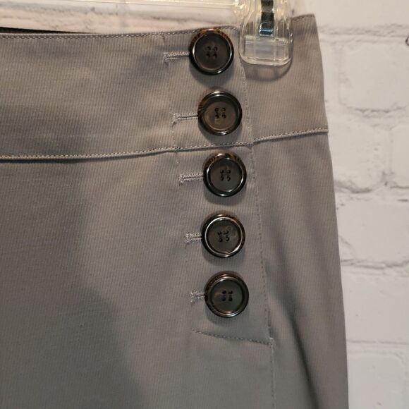 Nanette Lepore grey side button wide leg trousers NWT size 0 - Picture 4 of 10